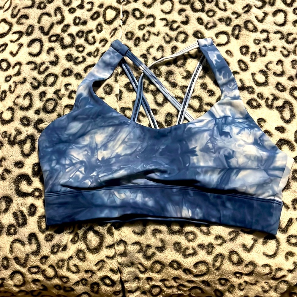 Zyia active blue tie dye strappy bra